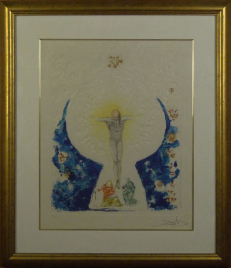 SALVADOR DALÍ. A Christmas card to the Lucas family, a kneeling angel and  two other figures - Album alb3681470